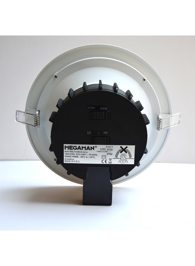Megaman Dual LED Downlight 18W/23W FDL71600v0 - Warm White/ Cool White(2800K/4000K) - Image 4