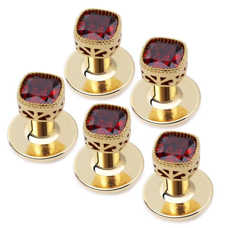 HAWSON Crystal Tuxedo Studs for Mens Tuxedo Shirt,5 PCS Tuxedo Buttons for Birthday Wedding Party Christmas. - Image 1