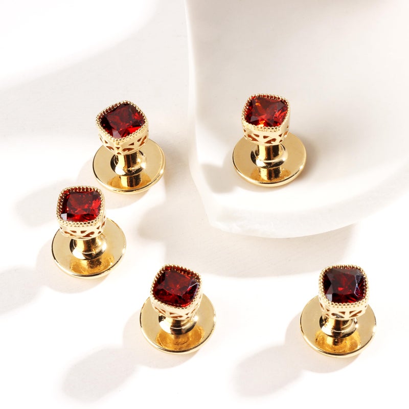 HAWSON Crystal Tuxedo Studs for Mens Tuxedo Shirt,5 PCS Tuxedo Buttons for Birthday Wedding Party Christmas. - Image 5