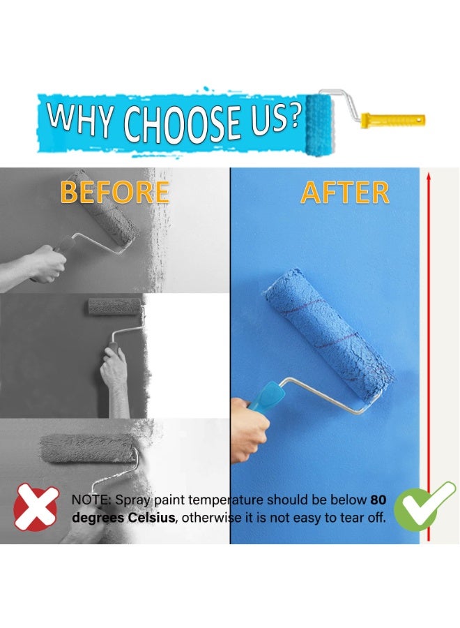 Blue Painters Tape, Masking Tapes, Premium Painter's Tape (2.5cm x 20m, 4 Rolls), Adhesive Paint Tape for Wall Painting, DIY Artist Craft Arts, Decoration, Drafting, No Residue,Easy Removal - Image 2