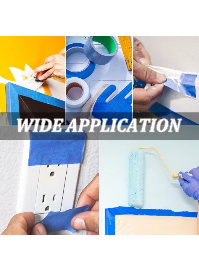 Blue Painters Tape, Masking Tapes, Premium Painter's Tape (2.5cm x 20m, 4 Rolls), Adhesive Paint Tape for Wall Painting, DIY Artist Craft Arts, Decoration, Drafting, No Residue,Easy Removal - Image 5