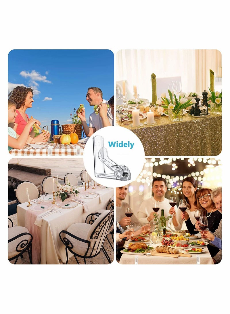 SYOSI 36 عبوة مشابك مفرش طاولة شفافة قابلة للرؤية لحفظ المفرش لأغراض خدمة الطعام لحفلات المنزل، الزفاف، الأماكن الداخلية والخارجية والنزهات - Image 3
