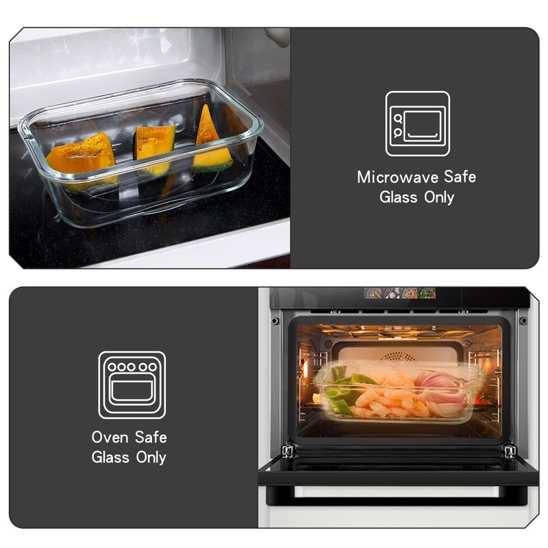 UMEIED 10 Pack Glass Food Storage Containers with Lids Leakproof, Airtight Glass Meal Prep Containers For Lunch, On The Go, Leftover, Dishwasher Safe - Image 5