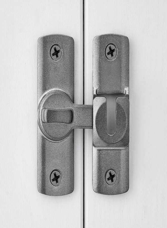 INIRET Grey Barn Door Latches,90/180 Degree Gate Lock,Aluminum Alloy Right Angle Door Lock Latch,Flip Gate Latches Hardware,Door Security Sliding Door Latch Lock fo Cabinets,Barn Door,Bathroom - Image 4