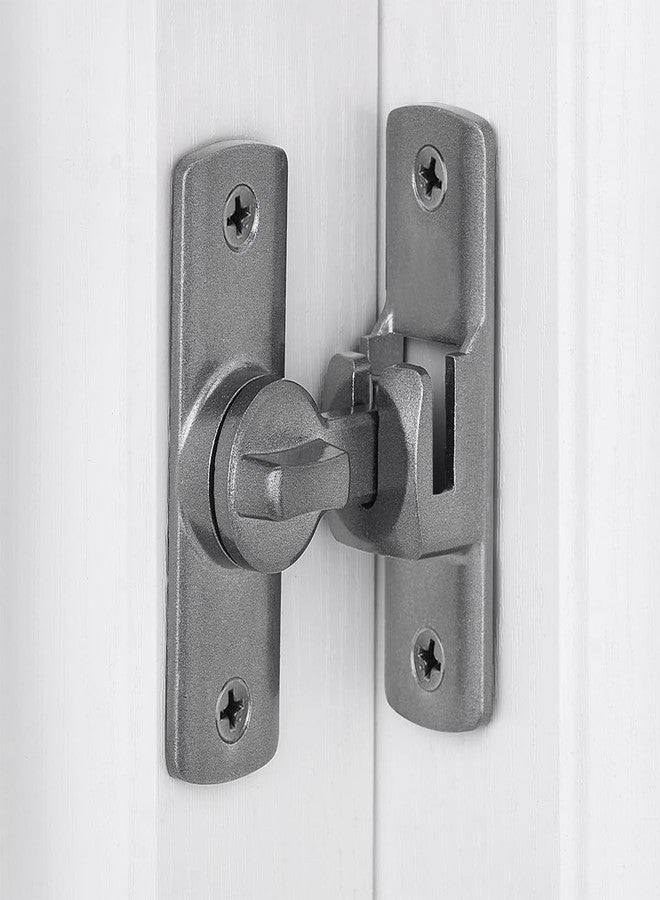 INIRET Grey Barn Door Latches,90/180 Degree Gate Lock,Aluminum Alloy Right Angle Door Lock Latch,Flip Gate Latches Hardware,Door Security Sliding Door Latch Lock fo Cabinets,Barn Door,Bathroom - Image 3