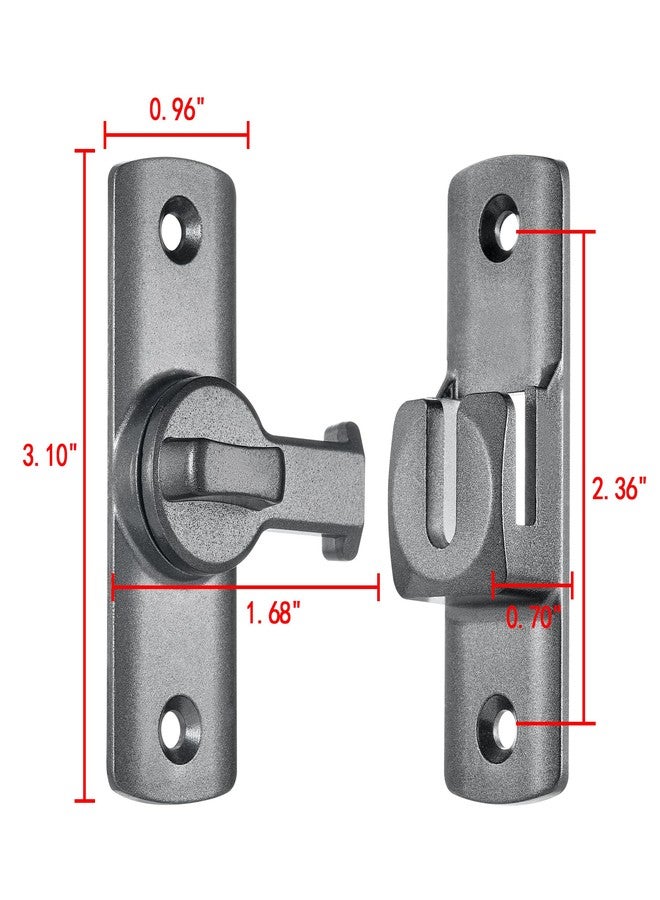 INIRET Grey Barn Door Latches,90/180 Degree Gate Lock,Aluminum Alloy Right Angle Door Lock Latch,Flip Gate Latches Hardware,Door Security Sliding Door Latch Lock fo Cabinets,Barn Door,Bathroom - Image 2