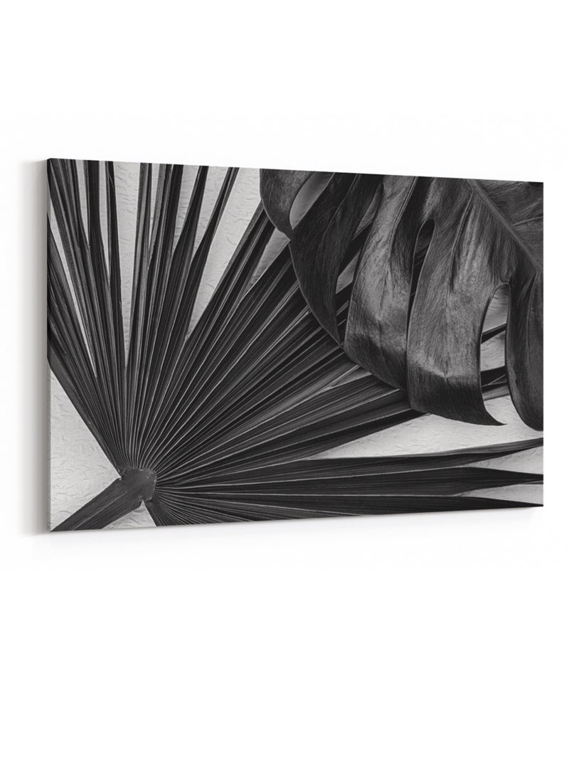 LOWHA Canvas Wall Art Stretched Over Wooden Frame with Dark Botanical Painting - Image 4