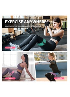 Cuken 3 Pcs Resistance Loop Bands Set Resistance Bands Exercises for Legs Wide Nylon Fabric, 3 Resistance Levels Bands Heavy Resistance Level Multi Colour For Squats, Stretching, Hip & Glute Heavy Workouts for Men & Women  - Image 5
