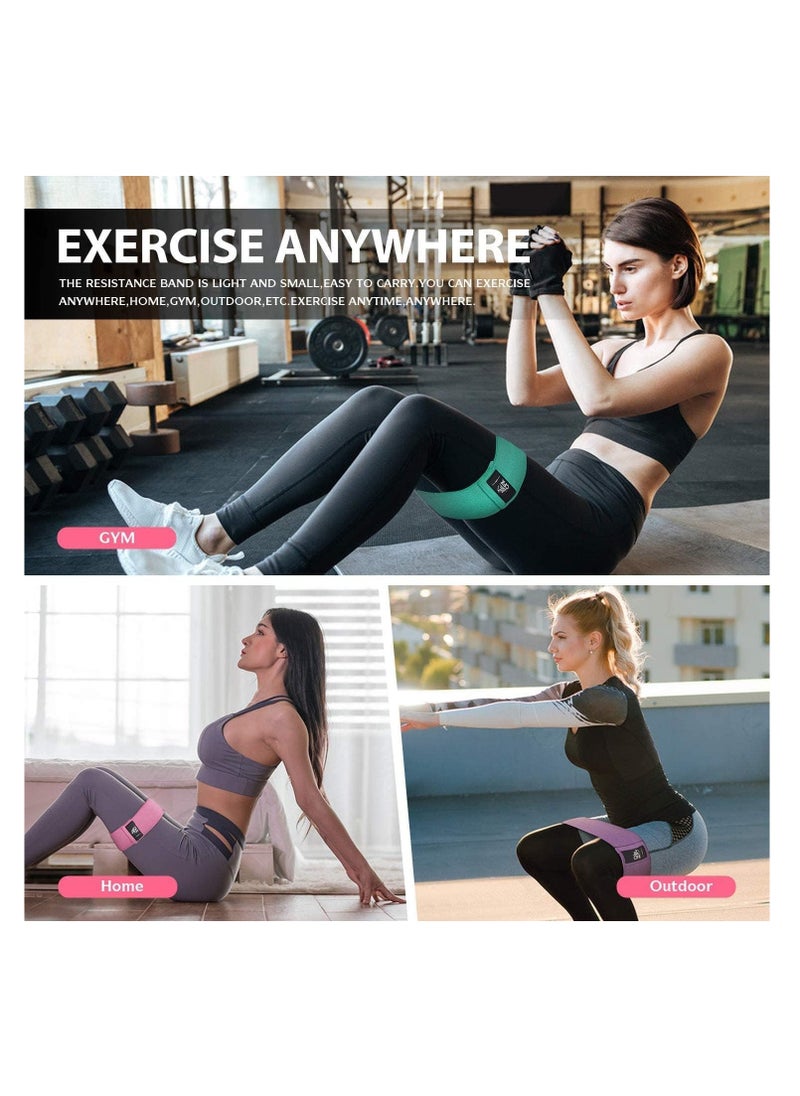 Cuken - 3 Pcs Resistance Loop Bands Set Resistance Bands Exercises for Legs Wide Nylon Fabric, 3 Resistance Levels Bands Heavy Resistance Level Multi Colour For Squats, Stretching, Hip & Glute Heavy Workouts for Men & Women - Image 1