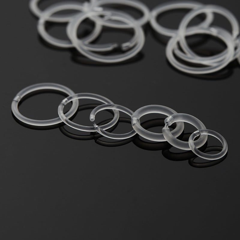 Meniala Anti-Allergy Plastic Hoop Ear Retainers, Clear Nose Rings, With Buckle, 16G 18G 20G, 6-12mm Rings For Sensitive Ears & Skin (16 Gauge) - Image 4