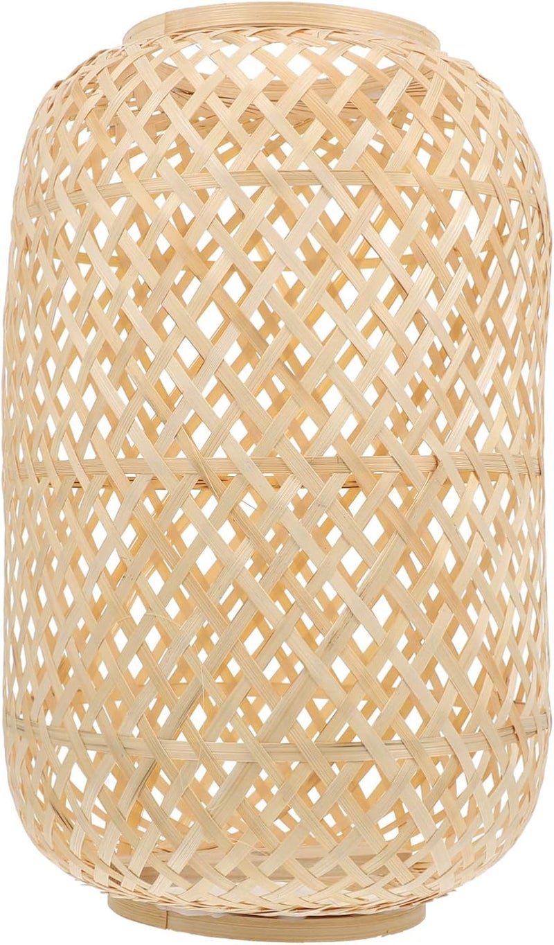 كلاراكو غطاء مصباح ثريا من الخيزران من كلاركو، غطاء مصباح منسوج، غطاء مصباح سقف، غطاء مصباح معلق من نسيج ريفي، غطاء مصباح معلق للأرضية، 20 × 30 سم، 20 × 20 × 30 سم، (630AAR42RNDAIW19SXP) - Image 1