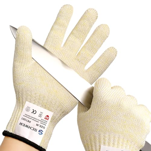Schwer قفازات شفير 2 زوج من قفازات SlicePro مقاومة للقطع ANSI A9 PR1501، قفازات قطع موثوقة من الدرجة الغذائية، قفازات ماندولين لقطع اللحم في المطبخ، فتح المحار، معالجة فيليه السمك، خالية من PFAS، L - Image 1