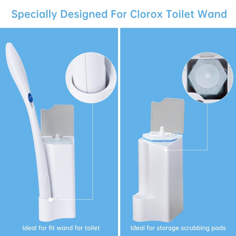TEITEAI Holder for Clorox Toilet Wand, Compatible with Clorox Toilet Wand Holder only, White & Gray - Image 4