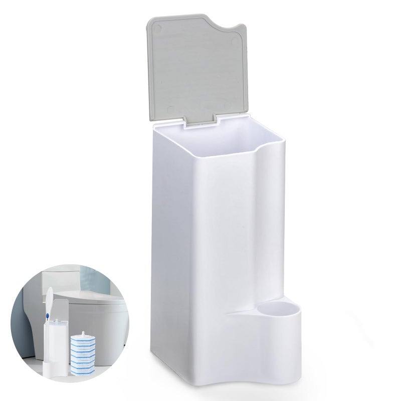 TEITEAI Holder for Clorox Toilet Wand, Compatible with Clorox Toilet Wand Holder only, White & Gray - Image 1