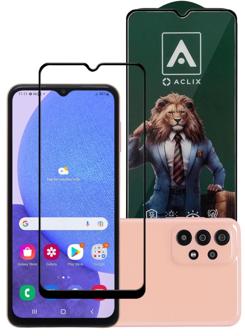ACLIX Antistatic ESD Dustproof Premium Quality High Definition Tempered Glass Screen Protector Designed For Samsung Galaxy A23 - Image 1