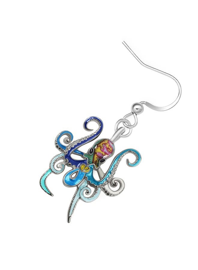 Newei Cute Enamel Whale Octopus Jellyfish Shark Earrings Seahorse Dangle Beach Jewelry for Women Girls Sea Animals Gifts, Enamel, No Gemstone - Image 4