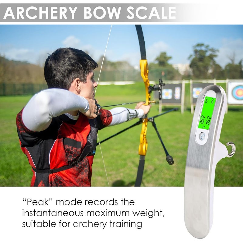 VOPOCO 110lbs Archery Bow Scale for Draw Weight Digital Bow Scale with g/oz/kg/lb 4 Unit Conversions Luggage Scale for Traveling Bow Draw Weight Scale Recurve Bow Accessories - Image 3