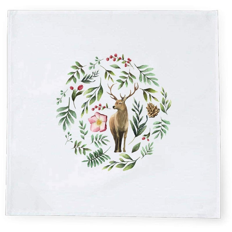 Khakee 6 Pcs Christmas Theme Tafta Silk Table Napkins 10x 10 for Xmas Decoration Christmas OrnamentsChristmas Gift npxmas161P - Image 2