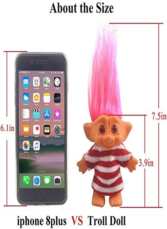 Yintlilocn 2packs Vintage Troll Dolls Set,Retro Troll Doll Chromatic Adorable for Collections, School Project, Arts and Crafts, Party Favors (Style7-Bingo Colorful+Bingo Blue) - Image 3