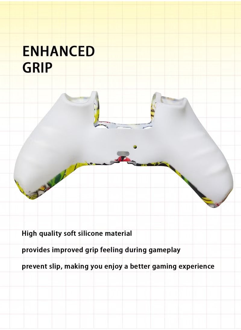 KENSUO - Silicone Shell Accessories For Sony 5 PS5 Wireless Controller Handles With Ergonomic Soft Ultra-Thin Silicone Protective Cover Gamepad Casefor Playstation 5 DualSense Wireless Controller Controller with Thumb Grip Caps 4 Pairs (8Pcs) - Image 1