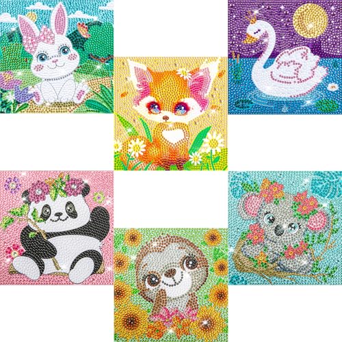Labeol Diamond Art Kits for Kids Crafts for Girls Ages 6-8-10-12 Easy to DIY Creative Diamond Art Sticker Craft by Numbers Kits for Kids and Adult Beginners (Classic) - Image 1