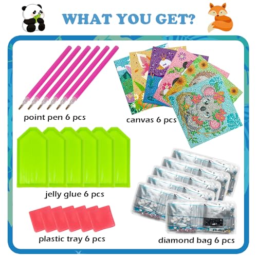 Labeol Diamond Art Kits for Kids Crafts for Girls Ages 6-8-10-12 Easy to DIY Creative Diamond Art Sticker Craft by Numbers Kits for Kids and Adult Beginners (Classic) - Image 3