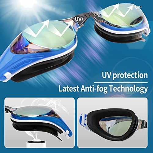Wave Nearsighted Swim Goggles, Shortsighted Optical Swimming Goggles No Leaking Anti Fog UV Protection for Adult Men Women - Image 4