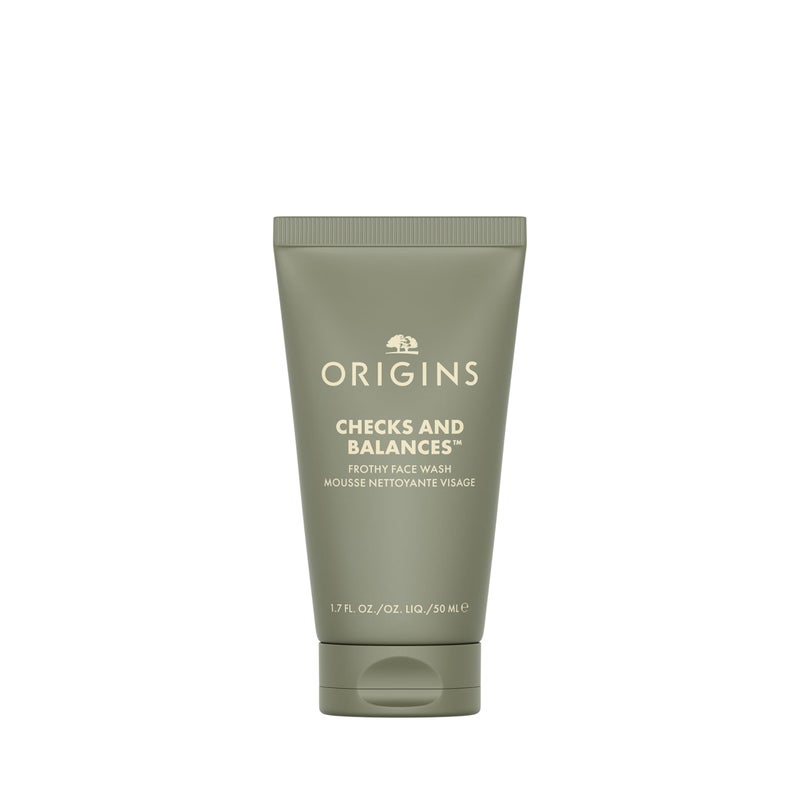 Origins Checks and Balances Frothy Face Wash | Gentle Face Cleanser for All Skin Types | With Mint | Travel Size, 1.7 Fl Oz - Image 1