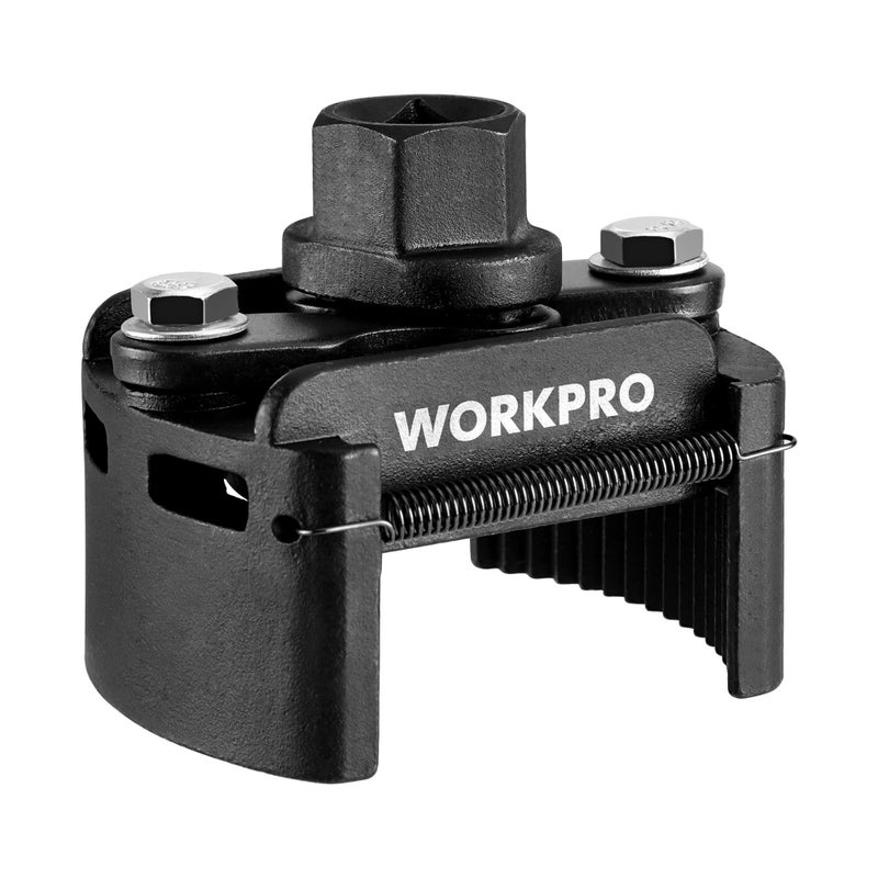 WORKPRO Universal Oil Filter Wrench (60-80mm) Adjustable with Auto-Clamp Spring, Oil Filter Removal Tool, Oil Filter Change Set, Ideal for Engine Filters, Conduit, & Fittings - Image 1