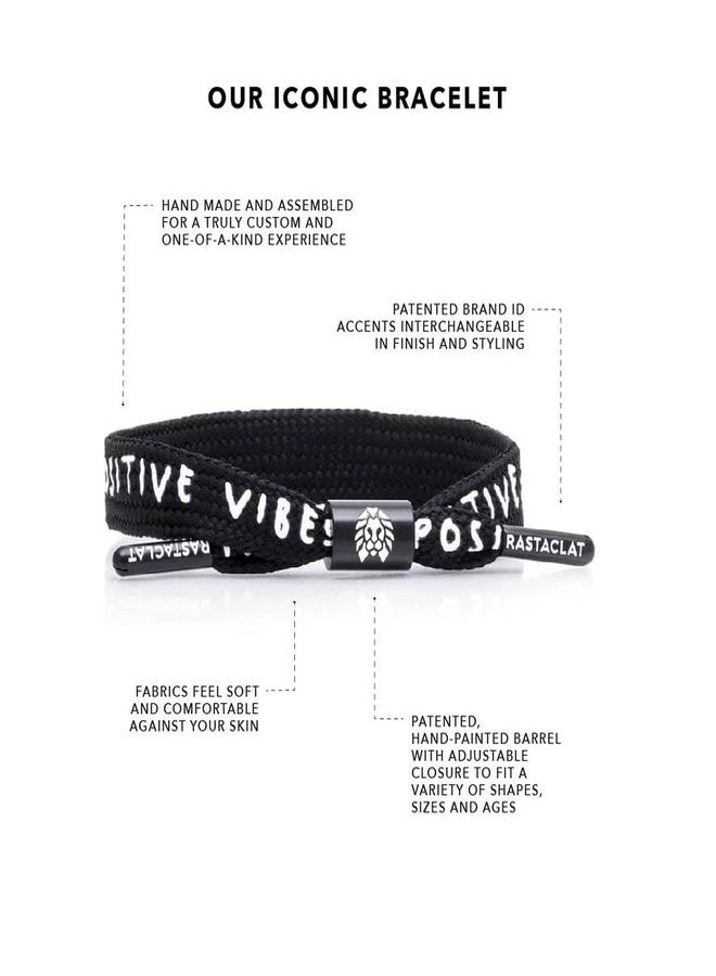 Rastaclat سوار راستاكلات التحفيزي للرجال والنساء - سوار أسود بأجواء إيجابية | سوار حبل فردي قابل للتعديل والتكديس مصنوع يدويًا (متوسط/كبير) - Image 2