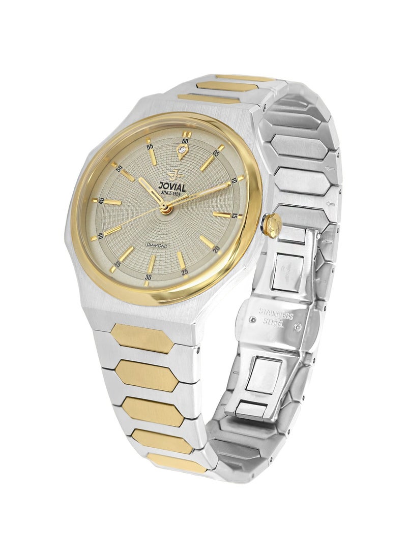 Jovial JOVIAL 1544LTMQ02DE Women's Stainless Steel Band Watch, With Diamond, 30mm, Grey Dial  - Image 2