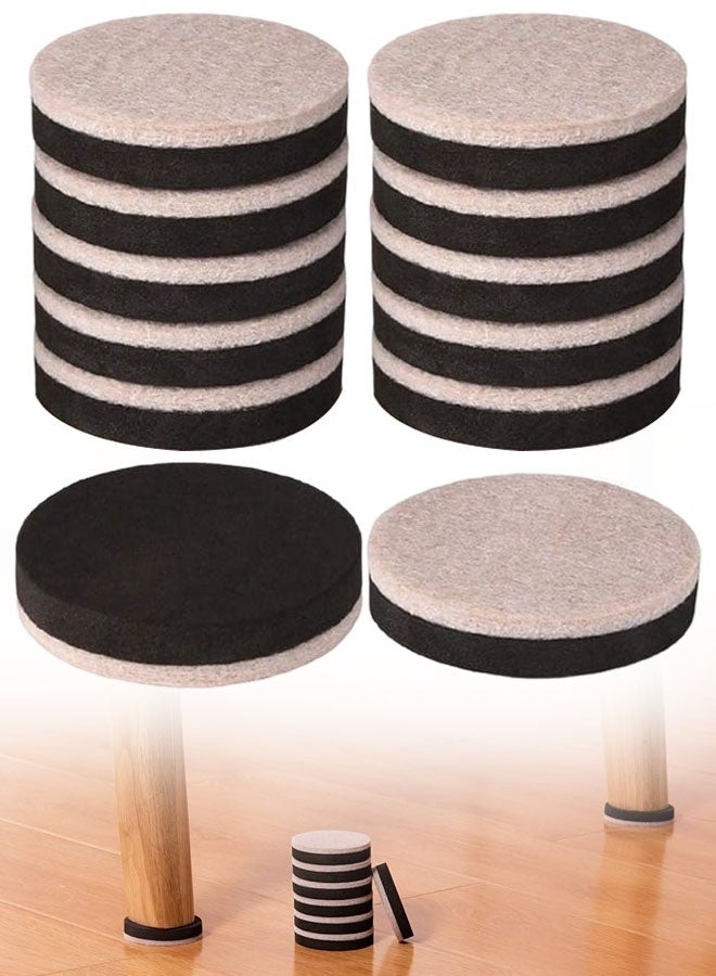 12 Pieces Furniture Sliders 2.5 Inch Round Felt Furniture Slider Reusable Heavy Duty Furniture Moving Pads for Hardwood Floors And Other Hard Surfaces - Image 1