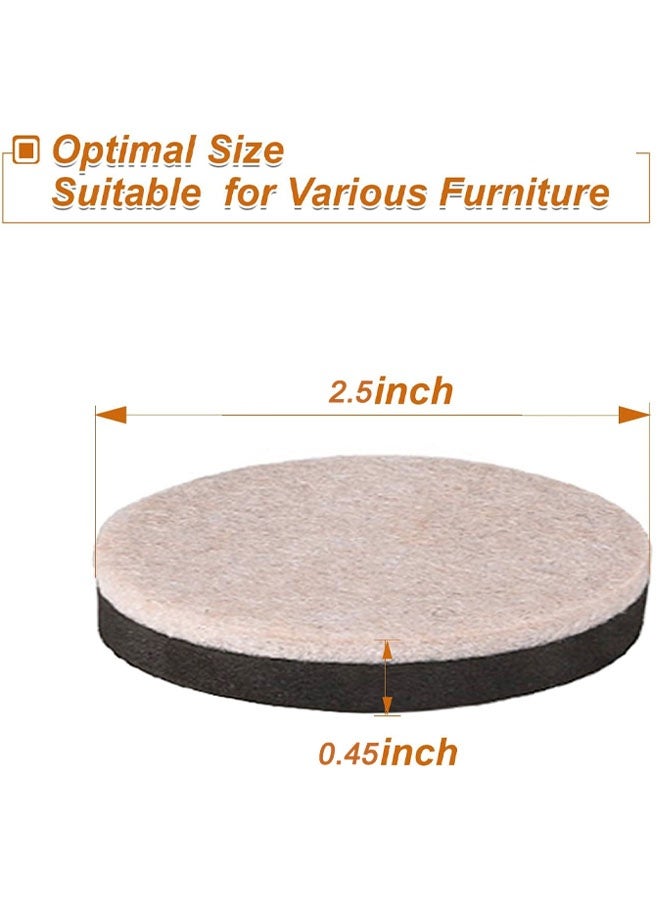 12 Pieces Furniture Sliders 2.5 Inch Round Felt Furniture Slider Reusable Heavy Duty Furniture Moving Pads for Hardwood Floors And Other Hard Surfaces - Image 2