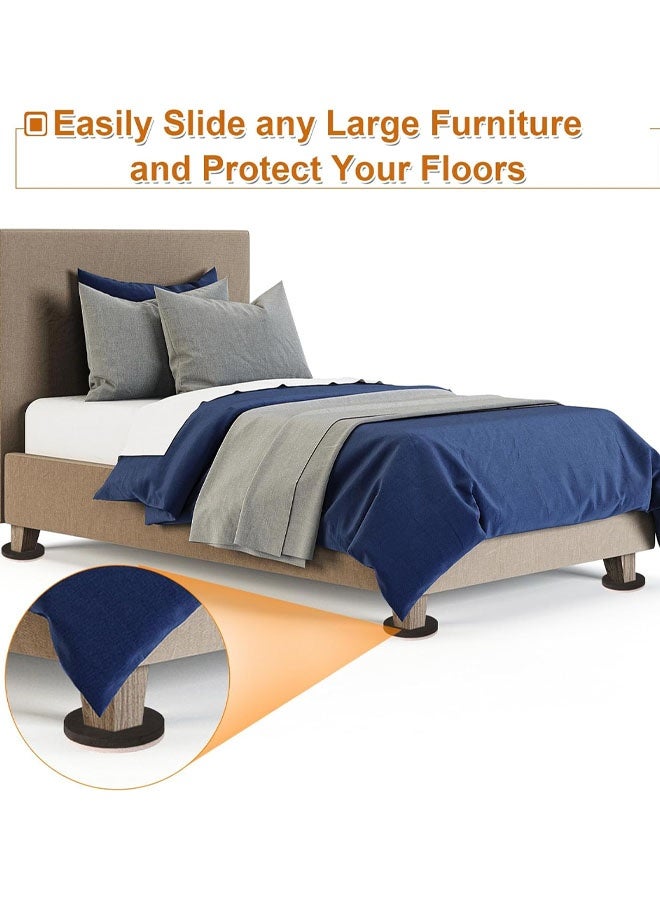 12 Pieces Furniture Sliders 2.5 Inch Round Felt Furniture Slider Reusable Heavy Duty Furniture Moving Pads for Hardwood Floors And Other Hard Surfaces - Image 3