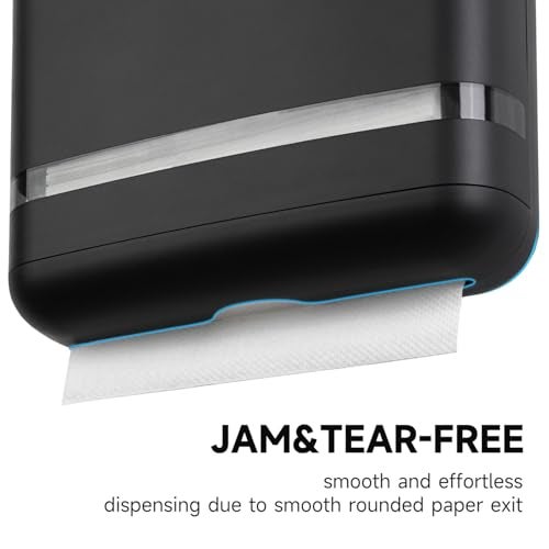 AIKE 400 Sheets Multifold Paper Towel Dispenser Wall Mount for Commercial with Lock Large Capacity, Black (Folded Size 9.0" x 3.5" Or Smaller) - Image 3