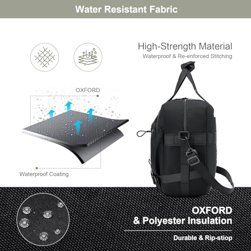 COSCOOA 40x30x15cm Personal Item Bag,16x12x6 inch Carry On Travel Duffle Bag for Airplane,Under Seat 15.6 inch Tactical Messenger Laptop Bag Black - Image 5