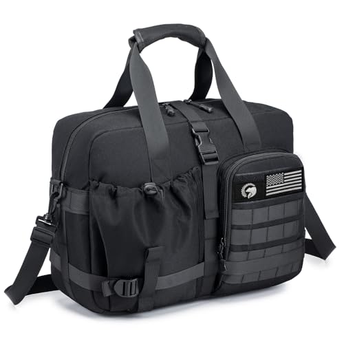 COSCOOA 40x30x15cm Personal Item Bag,16x12x6 inch Carry On Travel Duffle Bag for Airplane,Under Seat 15.6 inch Tactical Messenger Laptop Bag Black - Image 1