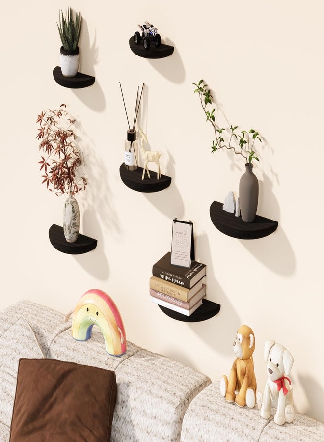 QsQueen Solid Wood Half Round Floating Wall Shelves | Elegant Floating Shelves, Elevate Your Space. Perfect for Living Rooms, Bathrooms, Bedrooms, Offices, Children's Rooms Black - Image 5