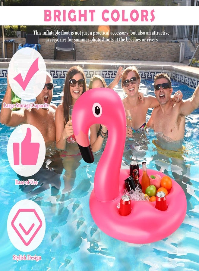 FillTouch حامل مشروبات عائم FillTouch للمسبح، بار كابانا عائم، حامل مشروبات لجاكوزي للبالغين، ملحقات مسبح قابلة للنفخ (فلامنجو) - Image 3