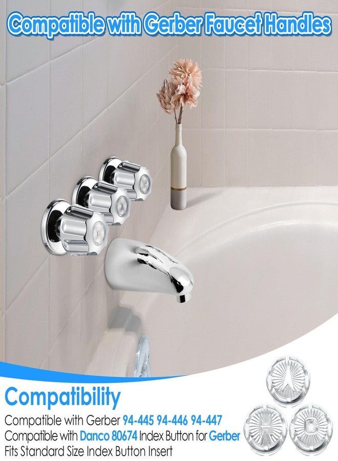 Dreyoo أزرار مؤشر صنبور Dreyoo، عبوة من 4 قطع، متوافقة مع مقابض صنبور Gerber 94-445 94-446 94-447، مقابض حوض الحمام، أزرار مؤشر المحول، أكريليك، شفاف - Image 2