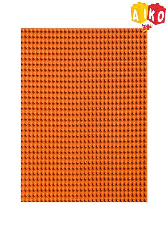 AIKO Classic Orange Base Plate – 32 x 32 Studs (10" x 10") | Durable ABS Plastic Building Base | Sturdy Foundation for Construction Play | Compatible with Major Block Brands | Ideal Gift for Kids 4+ - Image 2