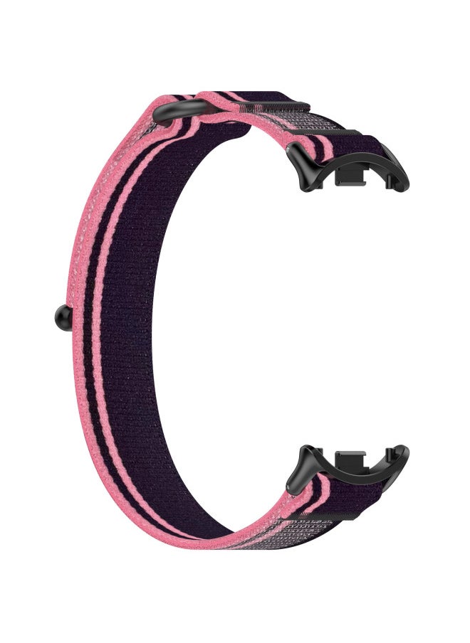 Xinyuan Shuntong Is Suitable For Xiaomi Mi Band 8NFC Wild Trail Woven Strap Mi Band8 Double Section Loop Nylon Strap-Color:Pink With Purple