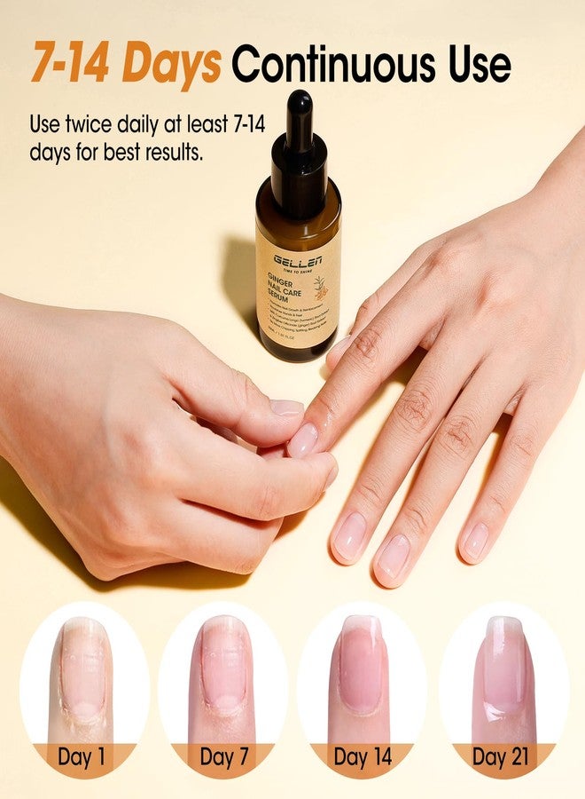 Gellen 30ml Ginger Nail Growth Serum for Nail Strengthener and Growth, Nail Repair Treatment for Weak Brittle Splitting Damaged Nails, Hydrated & Nourished Nail Care Solution - Image 3