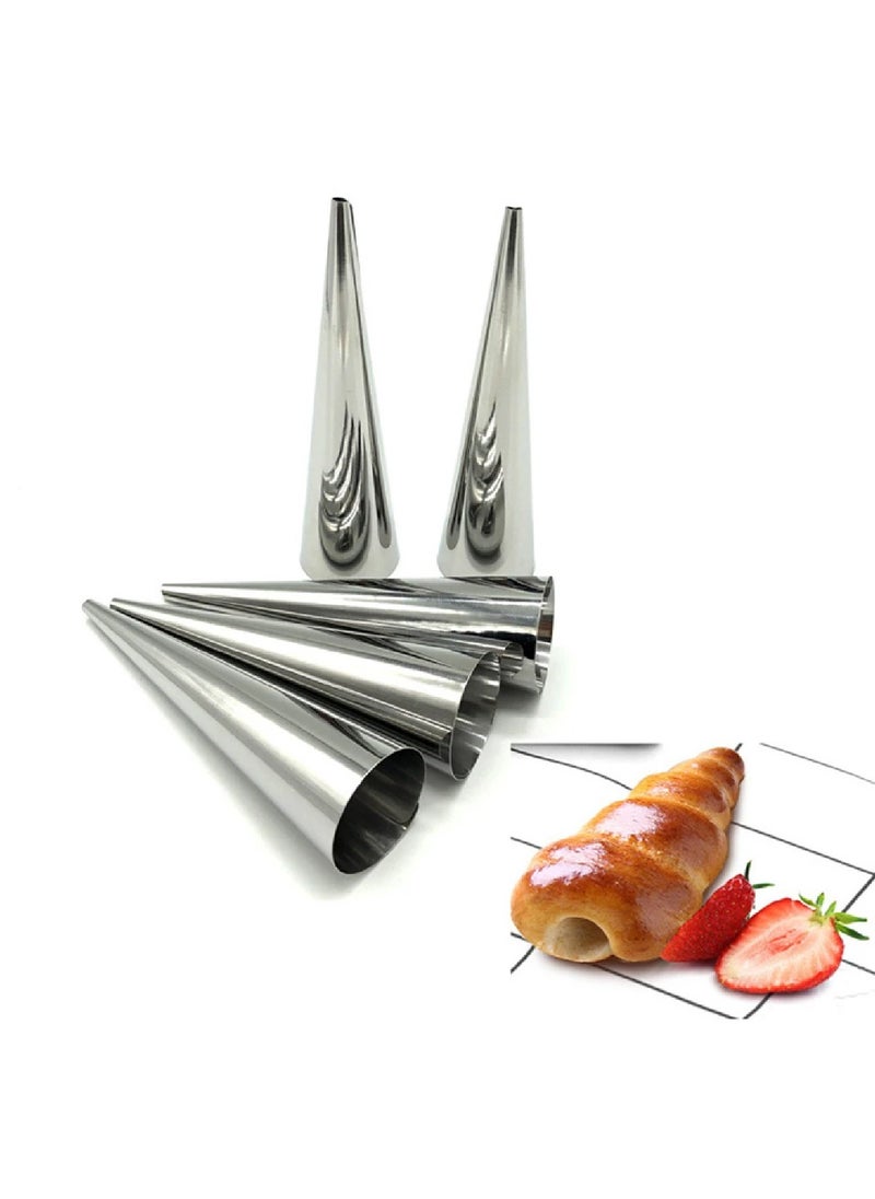 Generic - A Set Of 8 Stainless Steel Cones With A Conical Design For Preparing Waffles Puff Pastries And Croissants. - Image 1