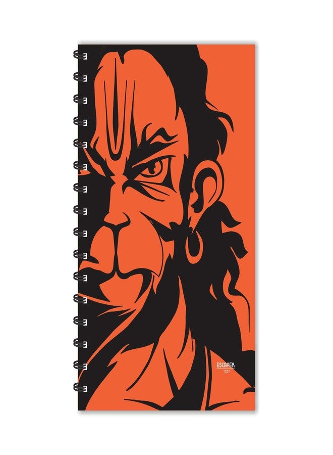 ESCAPER Orange Half Face Hanuman Diary Ruled - A5 Size - 8.5 x 5.5 inches Hanuman Diary, Devotional Diary, Diary Notepad, Diary for Office, Diary for Gift - Image 1