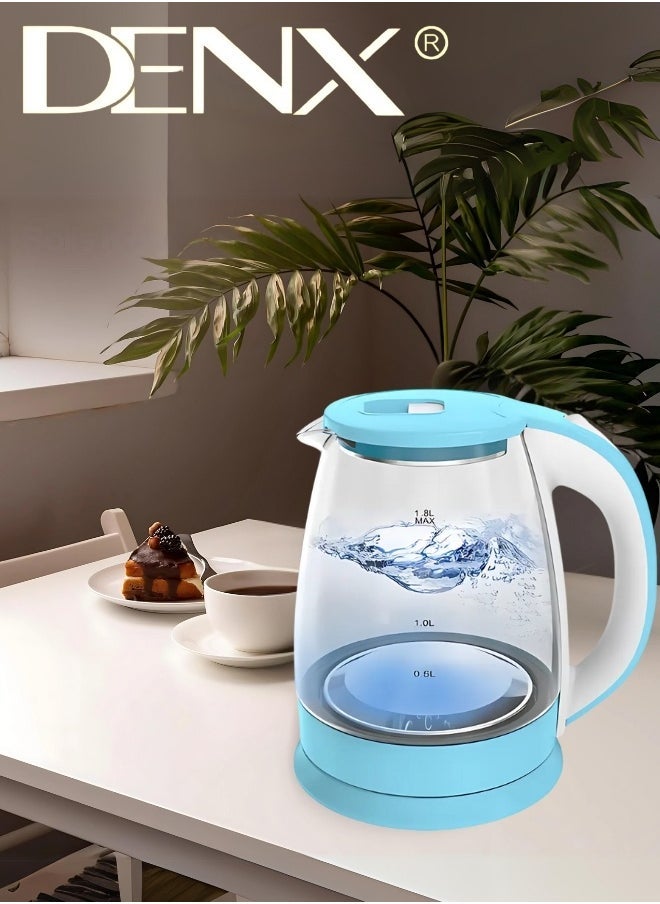 Denx Glass Electric Kettle With Led Light , 1.8L, 1500W - Image 4