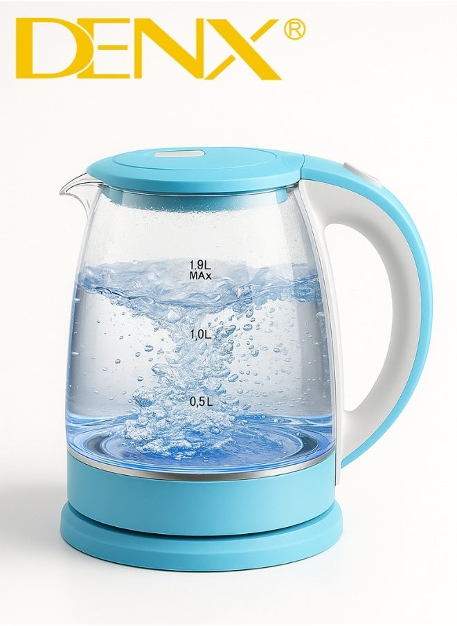 Denx Glass Electric Kettle With Led Light , 1.8L, 1500W - Image 1