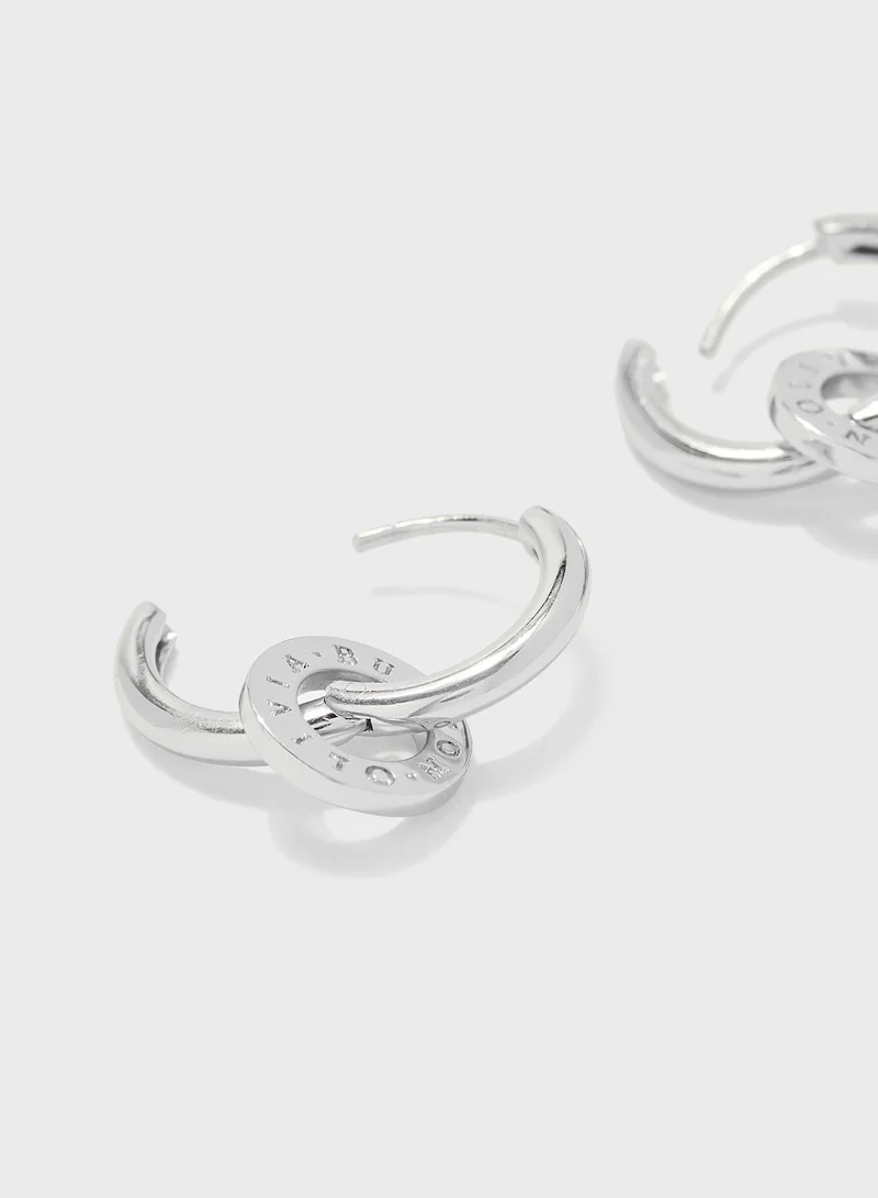 OLIVIA BURTON Interlink Huggies Drop Earrings
