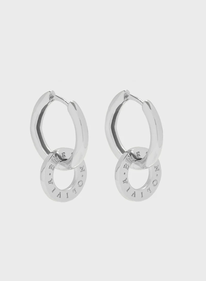OLIVIA BURTON Interlink Huggies Drop Earrings