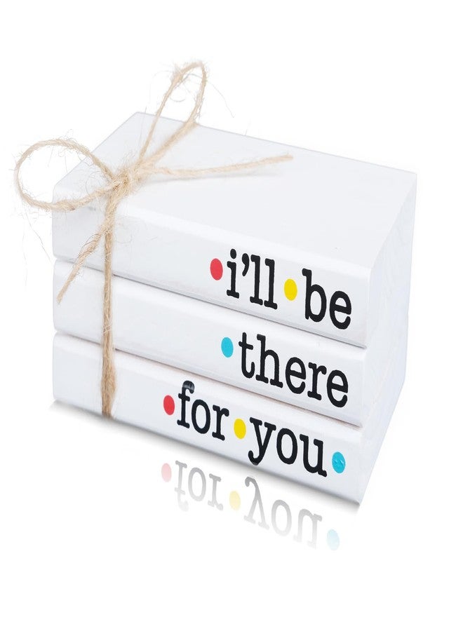 RUKEJUNE Friends TV Show Signs for Table Shelf decor, Mini Decorative Wooden Book Stack for Tiered Tray Accent, Friendship Gifts - I'll Be There For You Sign - Image 1